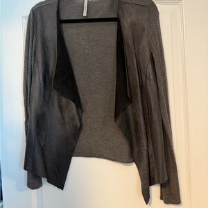 Michael Stars Charcoal and Black Drape Cardigan